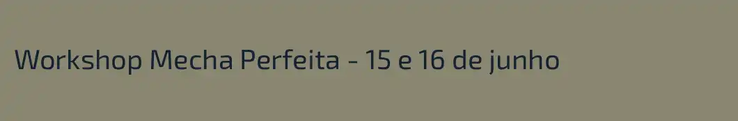 Workshop Mecha Perfeita - 15 e 16 de junho